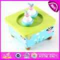 Hot New Promotional Gift Eco-Friendly Kids Wooden Toy Carousel Music Box W07b024